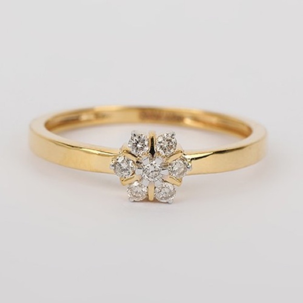IGI Certified 0.16ct Natural Diamond Ring Size 7 - 14K Solid Gold